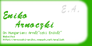 eniko arnoczki business card